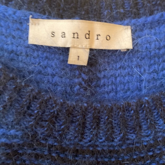 Sandro Système Cobalt Blue Angora Sweater - Picture 4 of 11